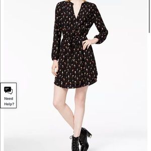 Maison Jules Heart Print Shirtdress L $98